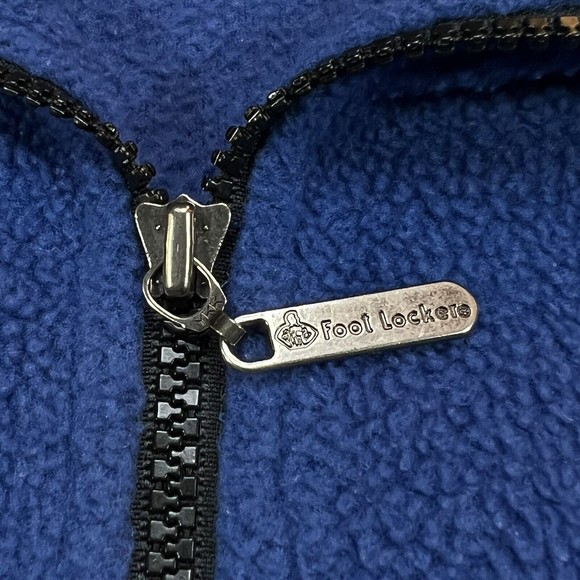 FOOT LOCKER Mens Size XL 1/4 Zip Blue and Black Fleece Pullover Sweater Jacket - Picture 4 of 7